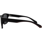 Lance Polarised Rectangle Sunglasses - Black Rubber Smoke